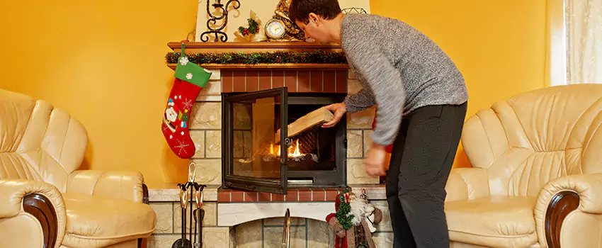 Rusted Metal Fireplace Restoration in Tysons Corner, Virginia